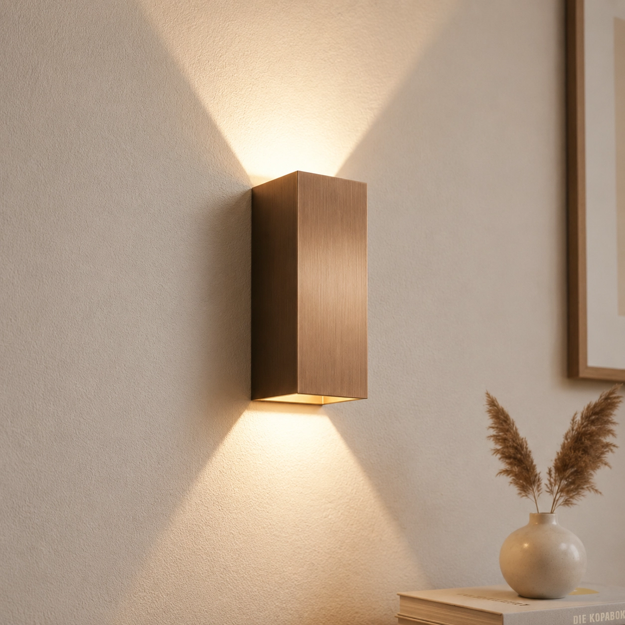 Strakke wandlamp Dante XL brons