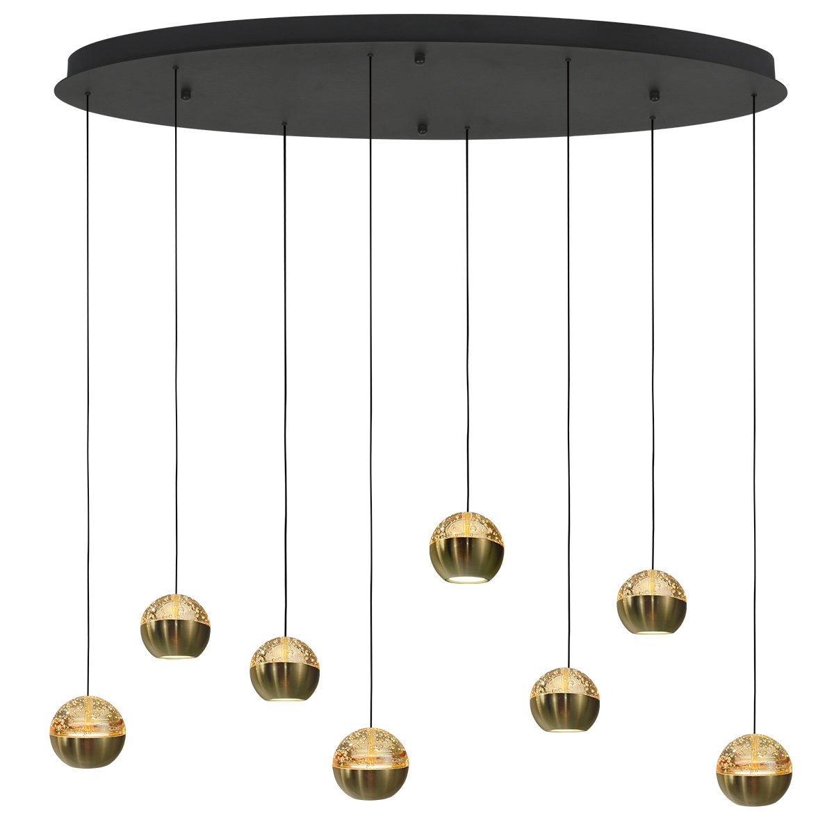Ovale hanglamp Belluno 8-lichts led - messing Steinhauer 8712746183993