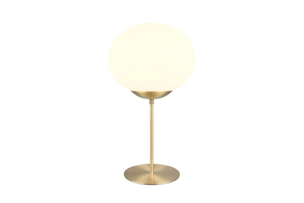 Tafellamp Fomento Ø 30cm - messing met wit glas Trio 4017807616170