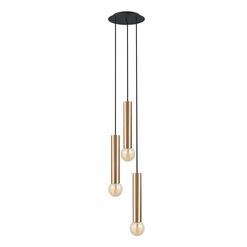 3-lichts hanglamp Baton goud