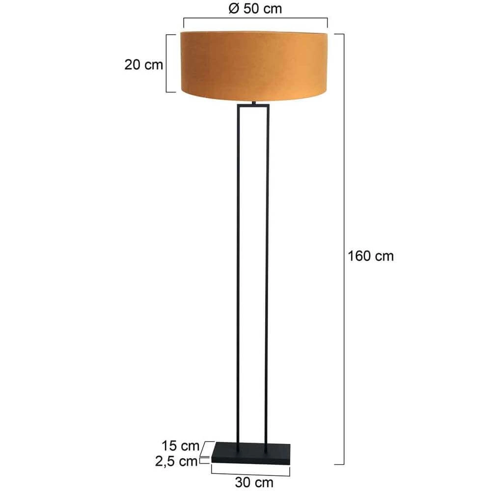 Vloerlamp 160cm Stang zwart met gouden kap Steinhauer 8712746173857