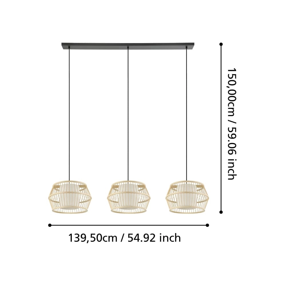 3 lichts hanglamp Monterroso rotan Stars of Light 9008606243396