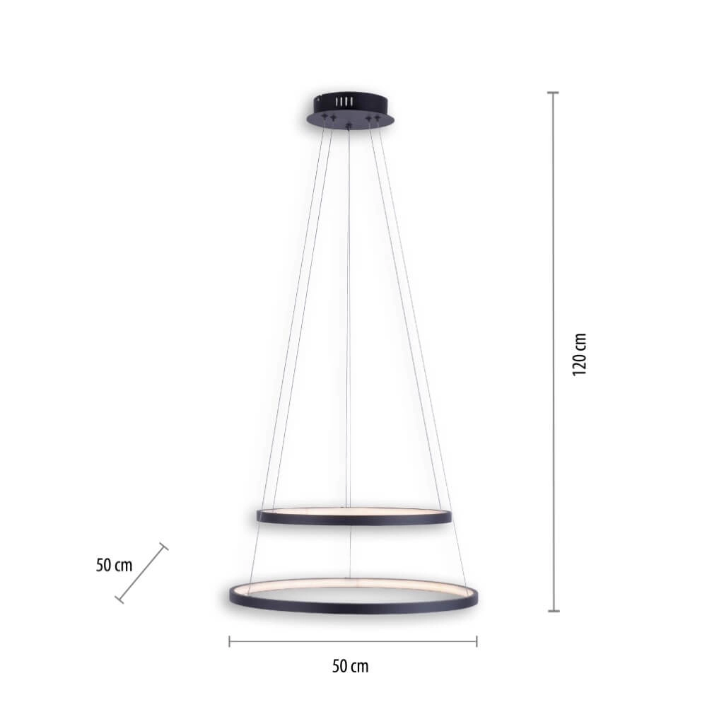 Ronde hanglamp Circle antraciet Just Light 4043689960353