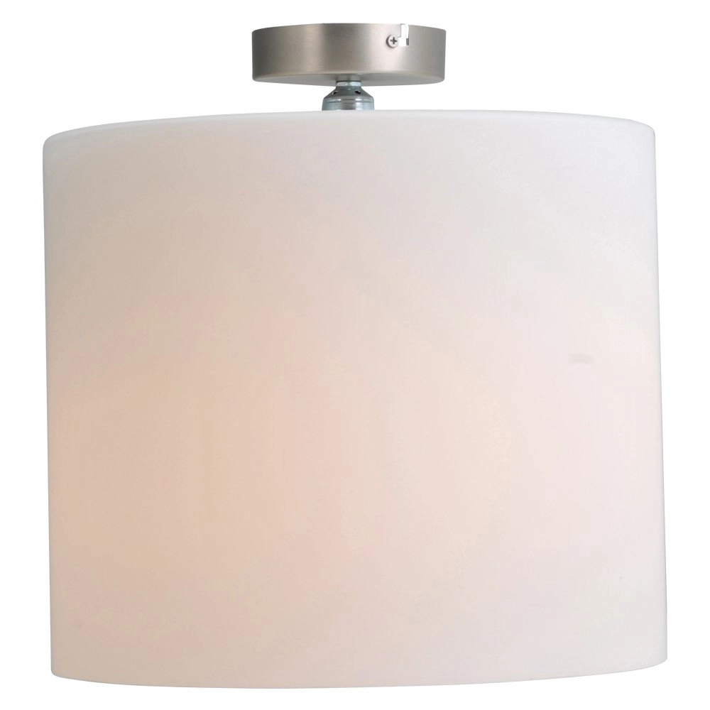 Plafondlamp Cilindra 35cm wit met metaalgrijs