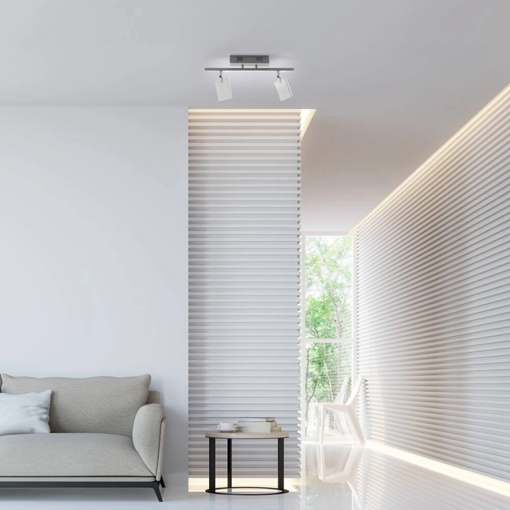 Plafondlamp Pure Mira 2-lichts aluminium Paul Neuhaus 4012248358863