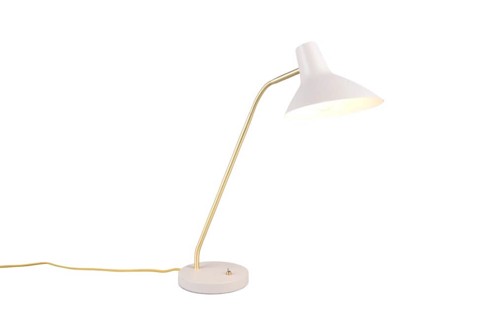Strakke bureaulamp Traveller wit