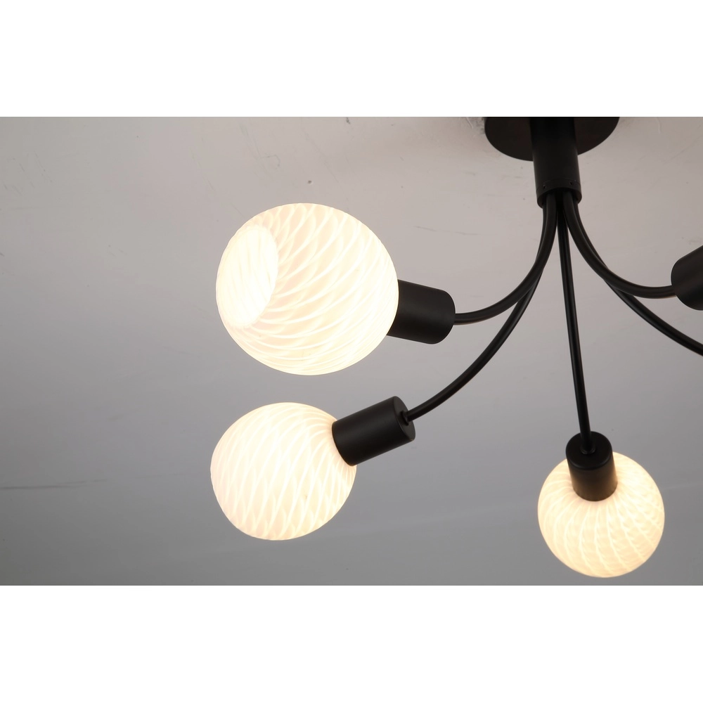 Plafondlamp Nova zwart 5-lichts Searchlight 5053423301785