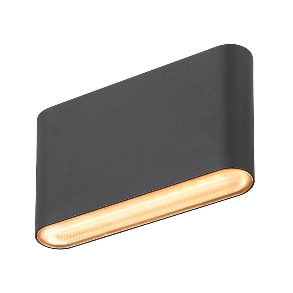 Led muurspot Oval 14 Up & down - zwart