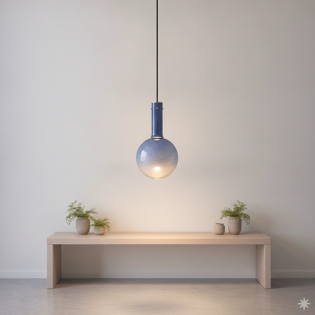 Hanglamp Nostos blauw glas