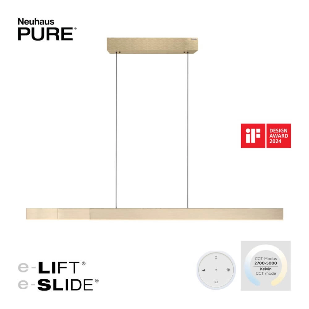 Design hanging lamp Pure Moto-Rise brass Paul Neuhaus 4012248371626