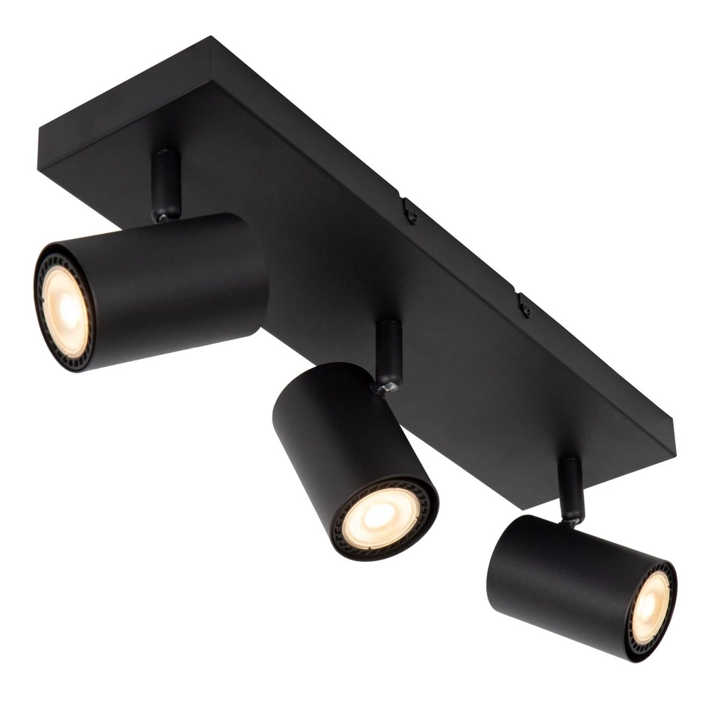 Plafondlamp Amigo 3-lichts zwart Lucide 5411212531025