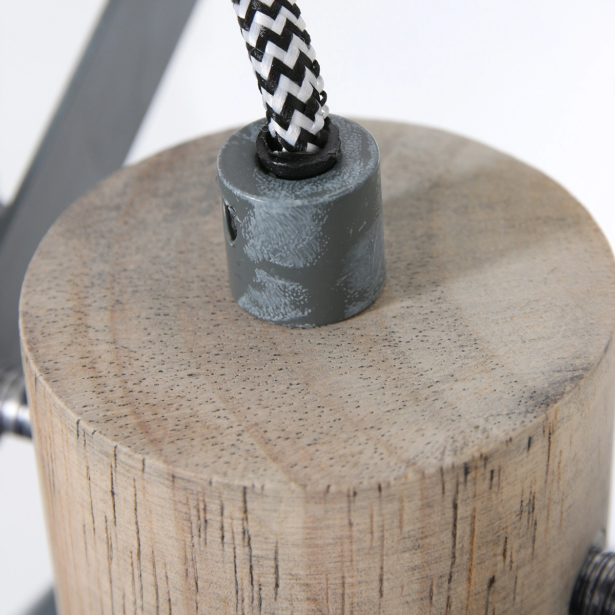 Klemspot Gearwood zinkgrijs met hout Steinhauer 8712746133776