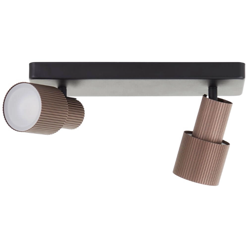 2-lichts opbouwspot Cadiz zwart met brons Brilliant 4004353441271