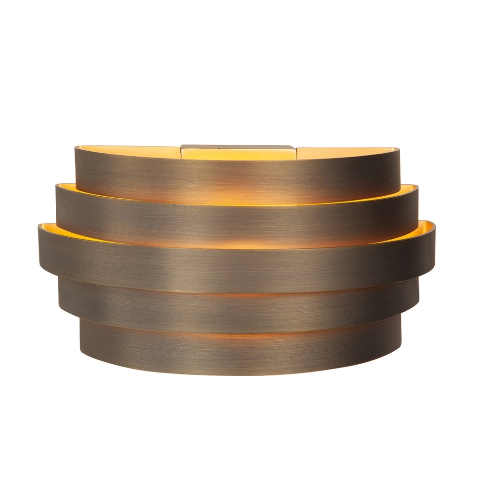 Design wandlamp Scudo koper brons met goud 25cm