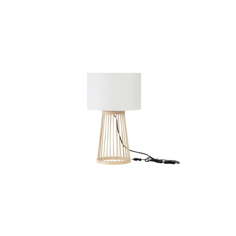 Schemerlamp Lois hout met witte kap Lyora 5212017465573
