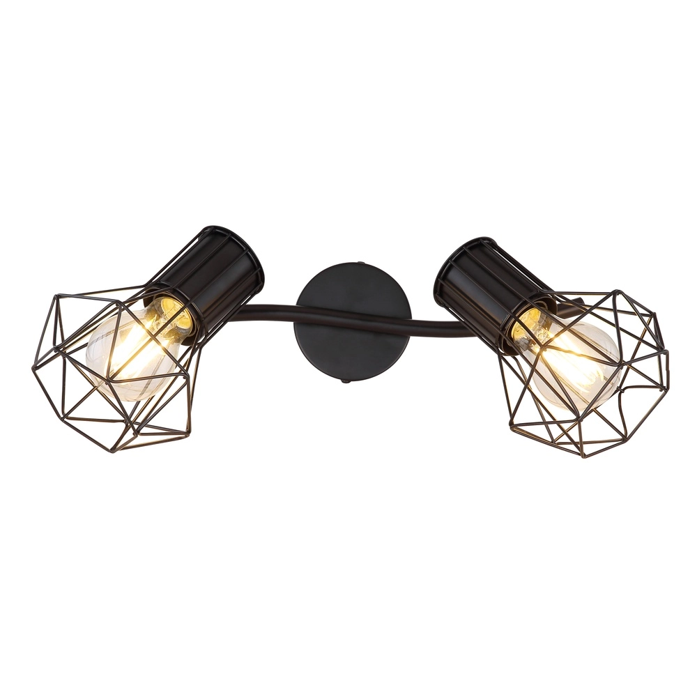 Plafondlamp Priska 2-lichts zwart Globo 9007371400171