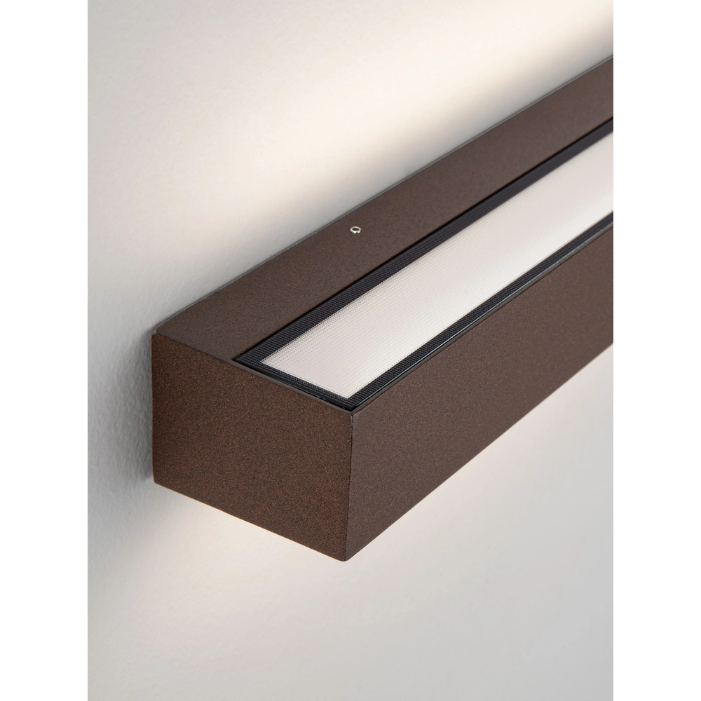 Strakke wandlamp Lane roestbruin 36cm - 28W Lyora 5212017496836