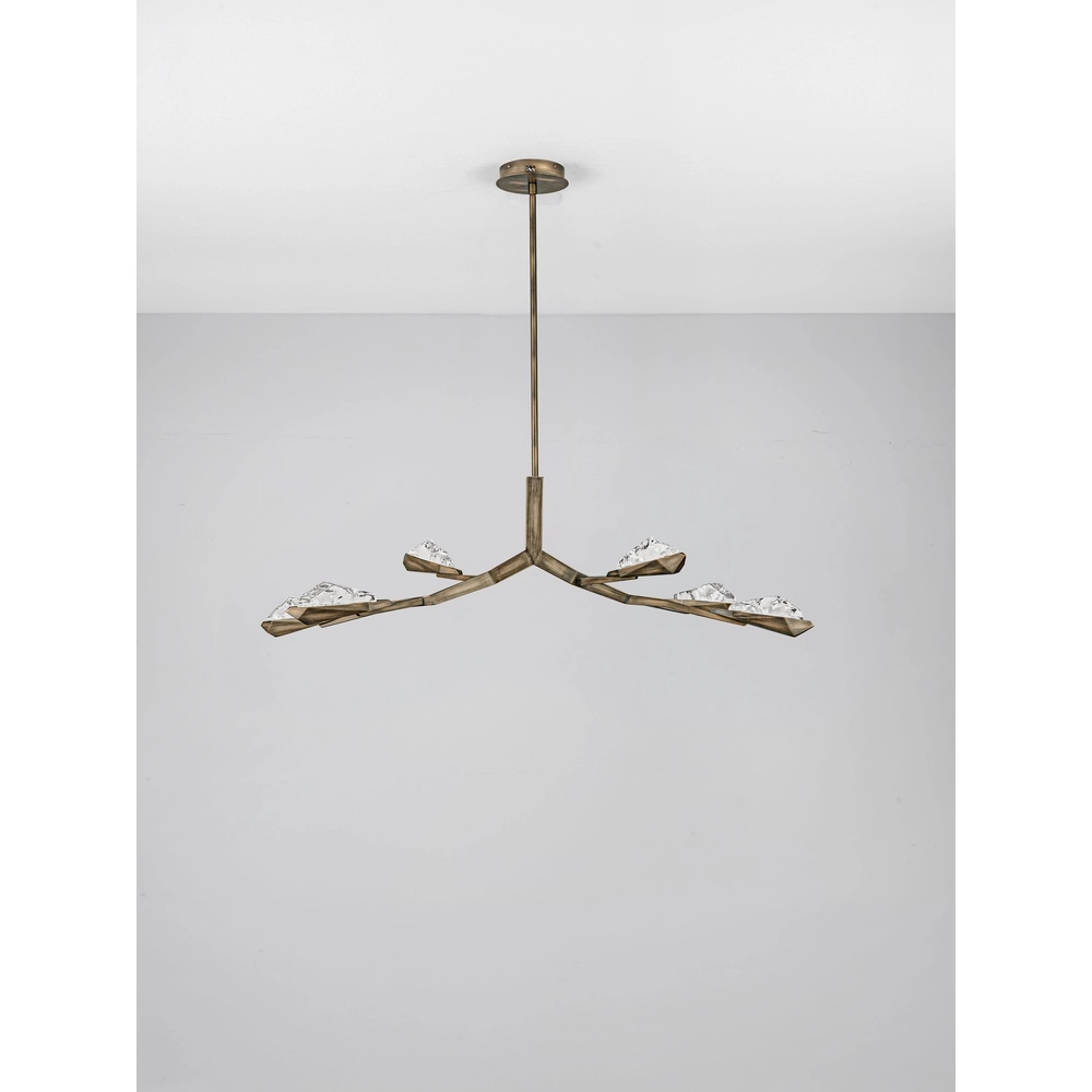 Antieke hanglamp Greta antiek messing 137,5cm Lyora 5212063500334