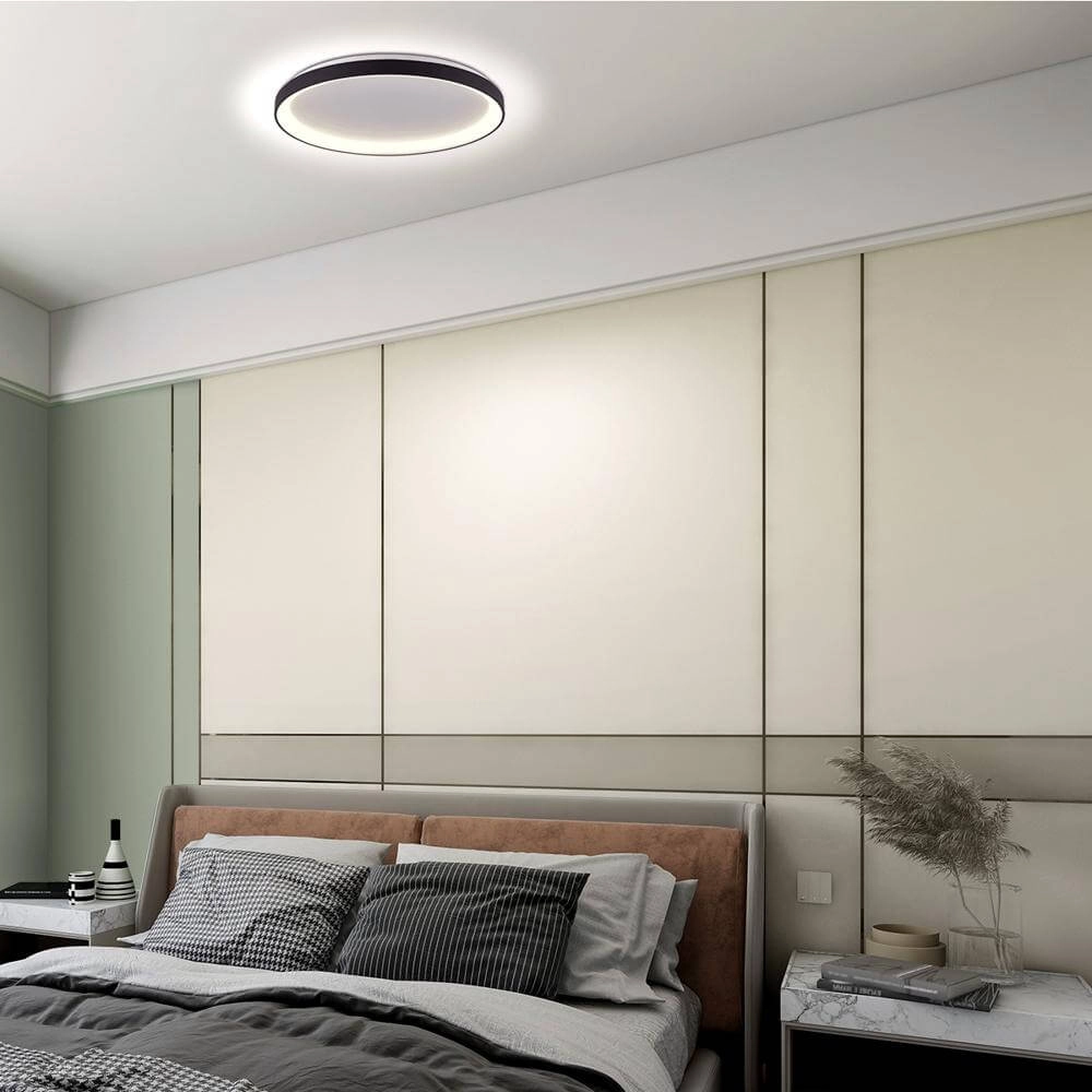 Plafondlamp Ringlede design zwart Ø 28cm Steinhauer 8712746171938