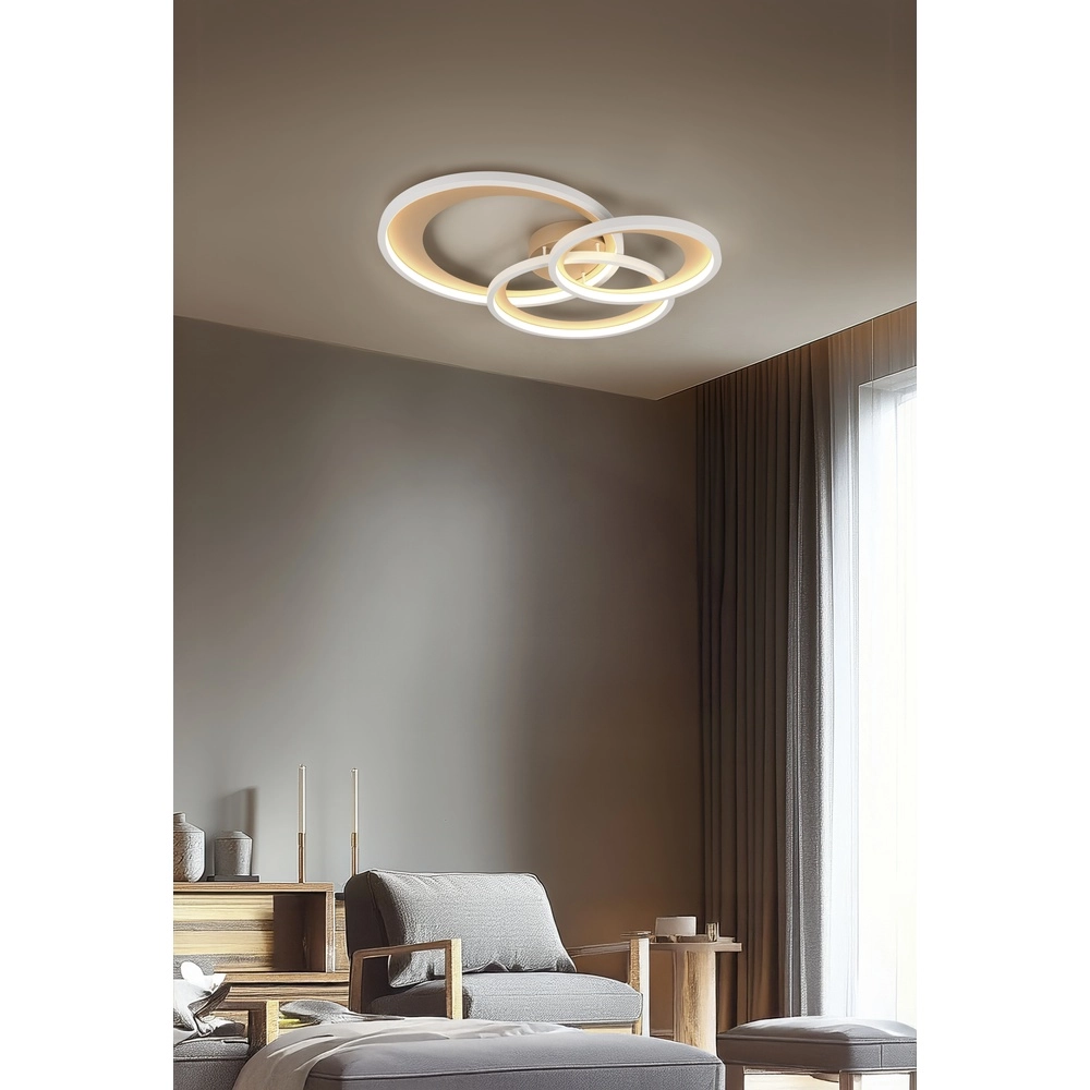 Moderne plafondlamp Granada mokka bruin Trio 4017807653571