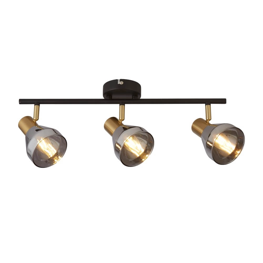 Plafondlamp Westminster met smoke glas 3-lichts