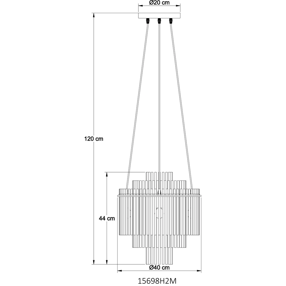 Hanglamp Ø 40cm Gorley goud met witte glas staafjes Globo 9007371518135