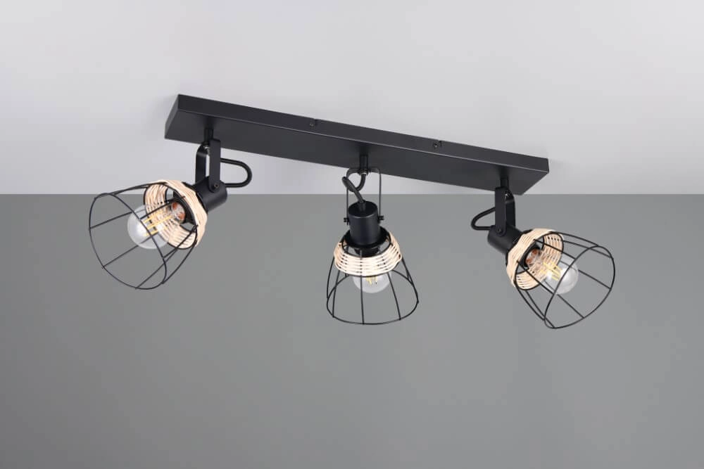 Zwarte plafondlamp Jerome design 4-lichts Trio 4017807637717