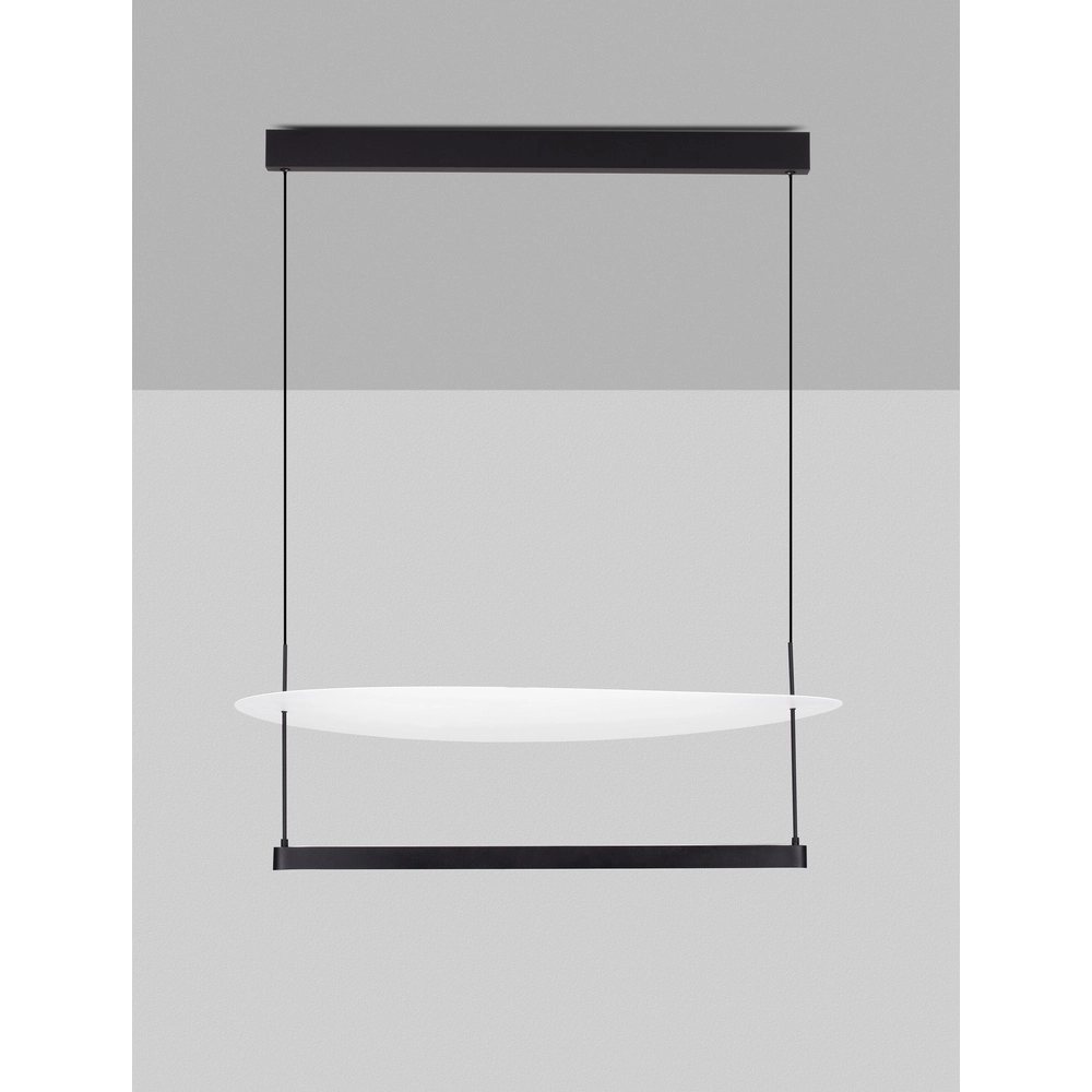 Design hanglamp Diona Ø 80cm zwart met wit Lyora 5212017451446