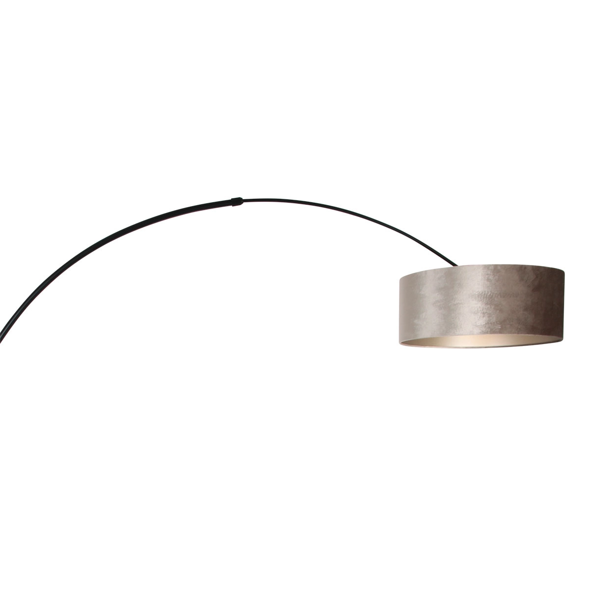 Booglamp Sparkled zwart met velours taupe kap Steinhauer 8712746145984