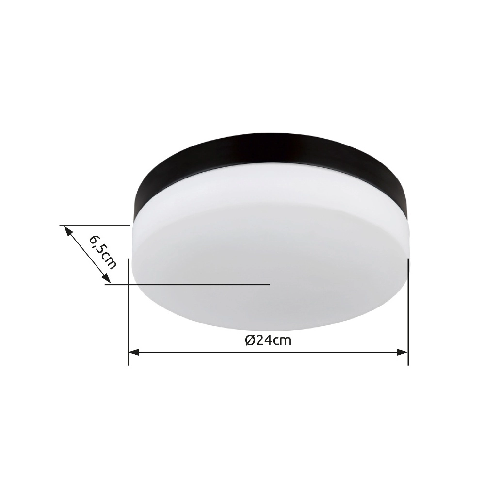 Design plafonniere Vranos zwart voor buiten Ø 24cm Globo 9007371437764