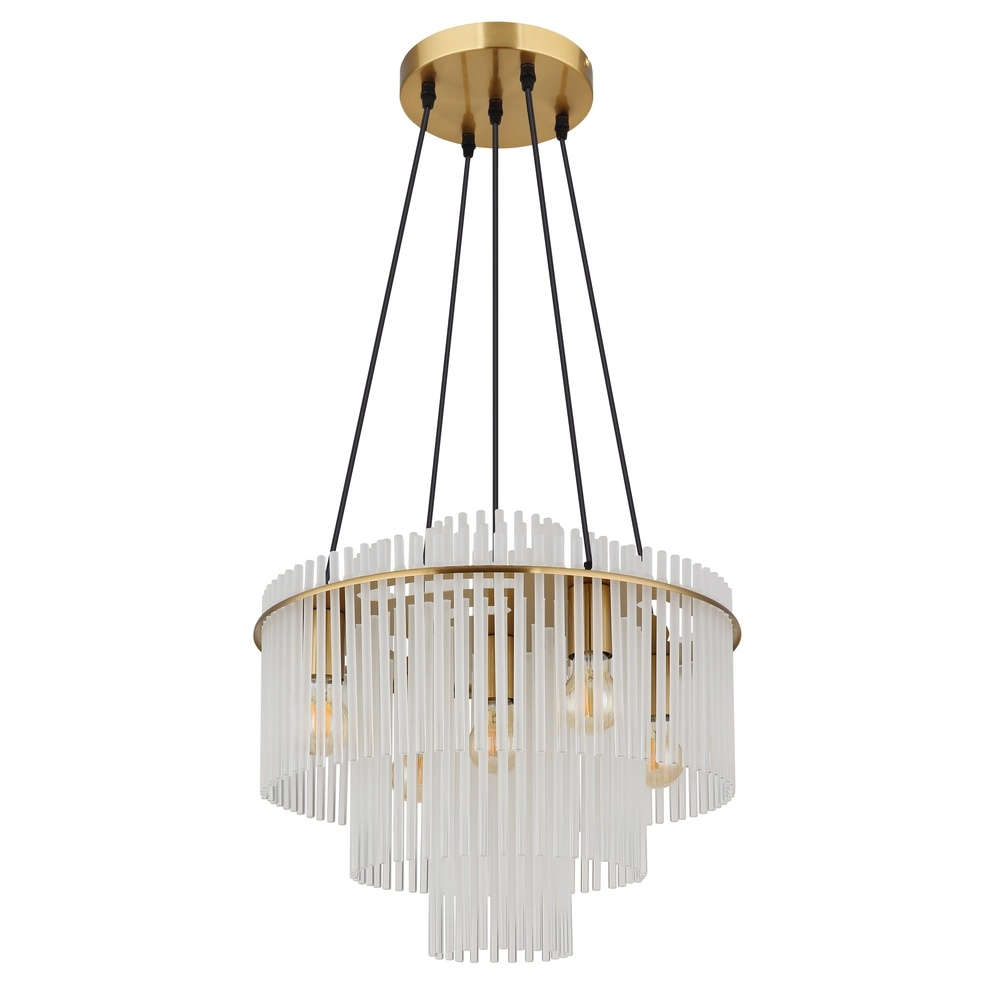 Hanglamp Ø 50cm Gorley goud met witte glas staafjes Globo 9007371512133