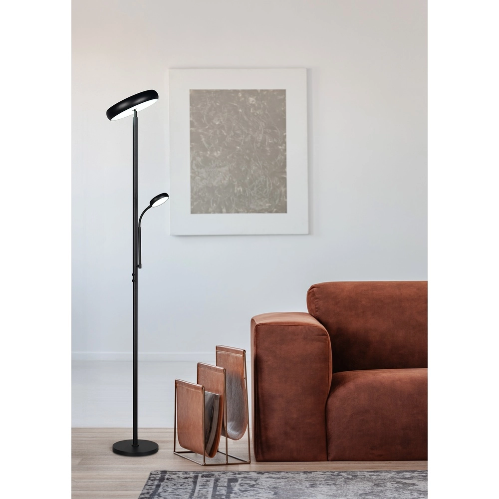 Vloerlamp Palermo zwart met leeslamp Trio 4017807641363