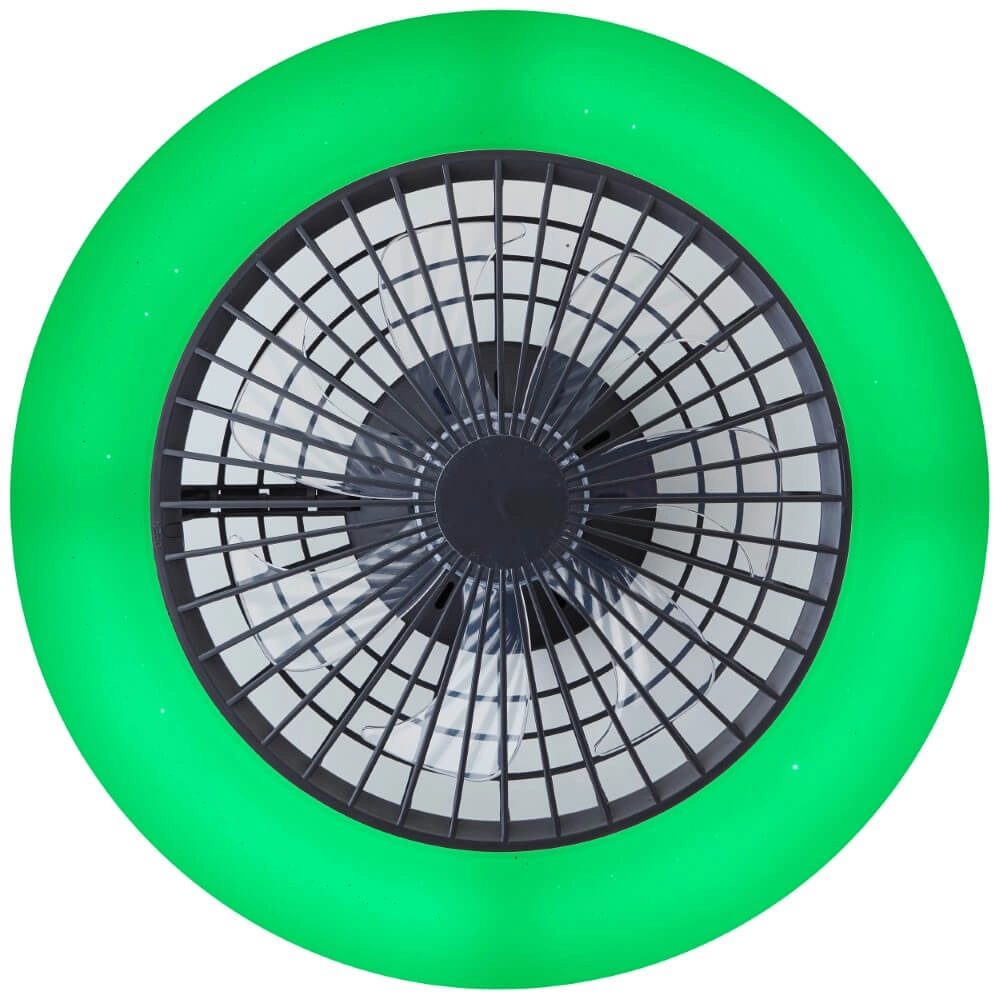 Zwarte ventilator Salerno met RGB functie Brilliant 4004353435881