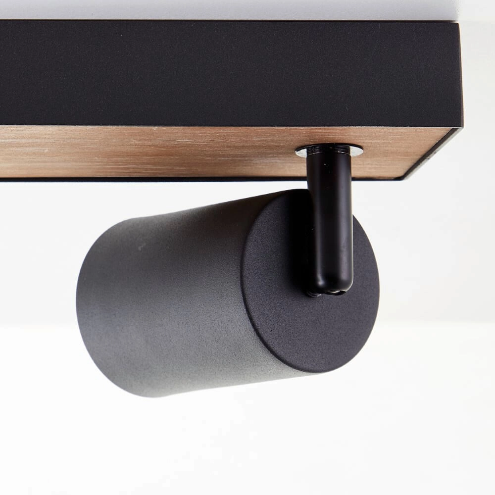 4-lichts lamp Jello Wood zwart met hout Brilliant 4004353428401