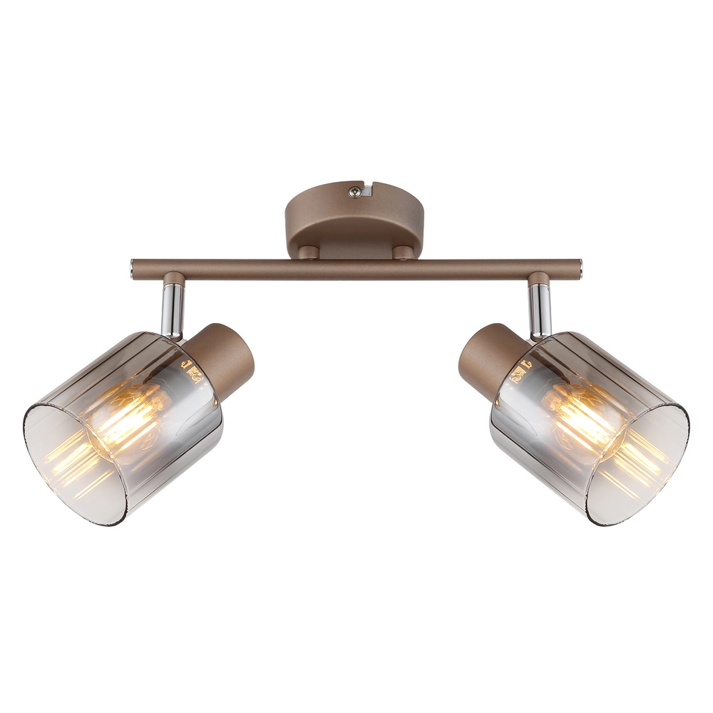 Plafondlamp Walton 2-lichts koffie bruin Globo 9007371592173