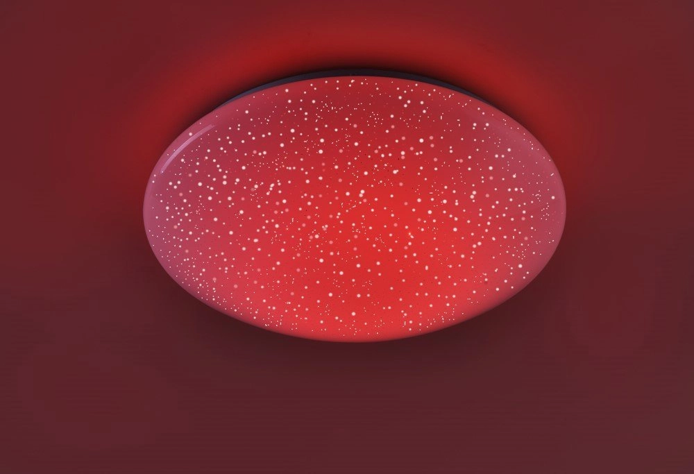 Instelbare plafonnière Skyler RGB 38cm met sterren effect Just Light 4043689928896