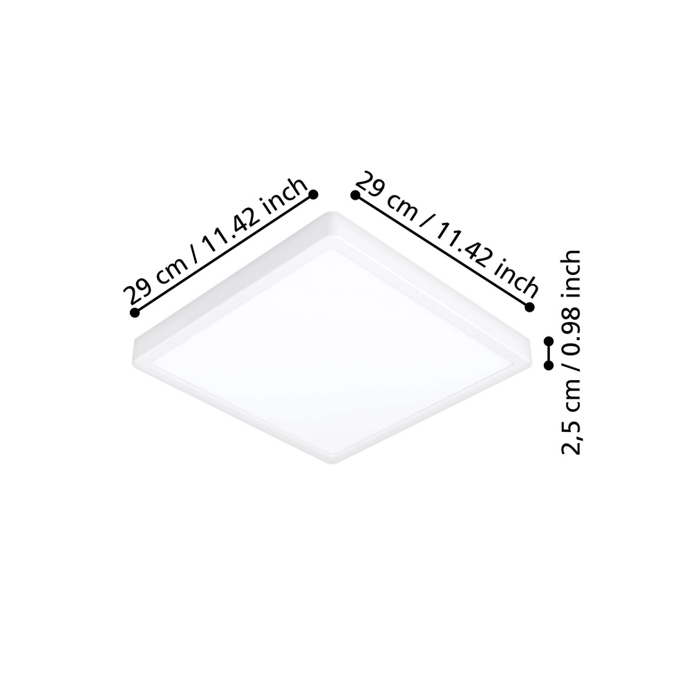 Led plafonnière Fueva 6 vierkant - wit - 29x29cm Eglo 9008606330201