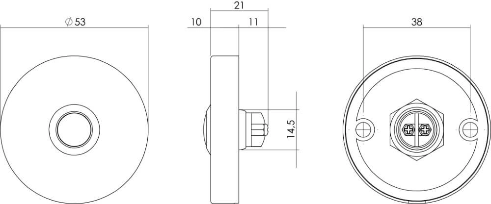 Ronde deurbel Chimea verdekt zwart Intersteel 8714186400821