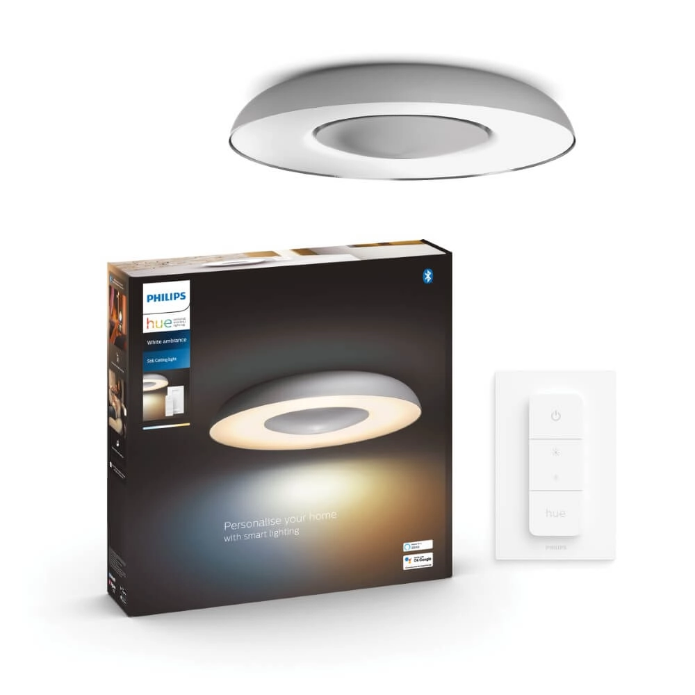 Plafondlamp Hue Still - White Ambiance Ø 39,1cm zilvergrijs Philips 8719514341333