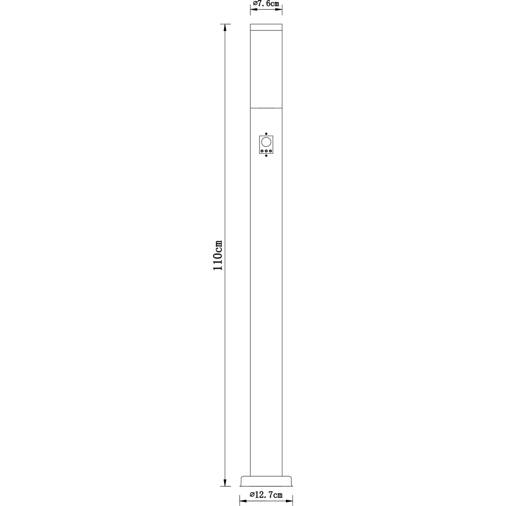 Tuinlamp 110cm Boston antraciet met wit en sensor Globo 9007371414666