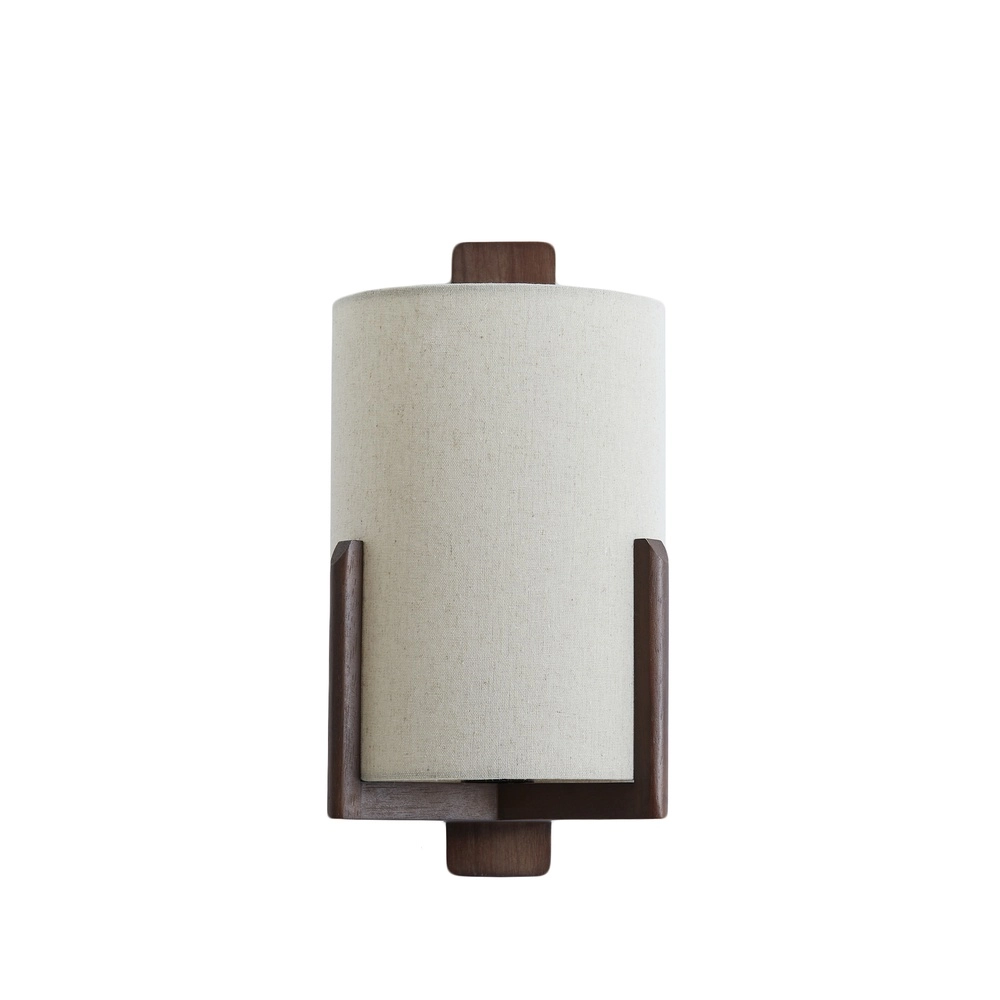 Danish design wandlamp Litto walnoot bruin met linnen