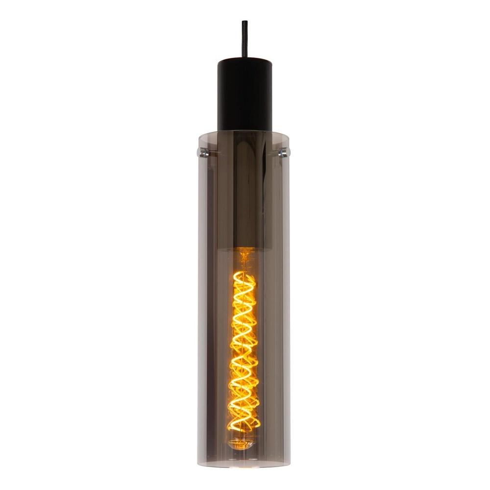 Strakke hanglamp Orlando Ø 10cm smoke glas Lucide 5411212740724