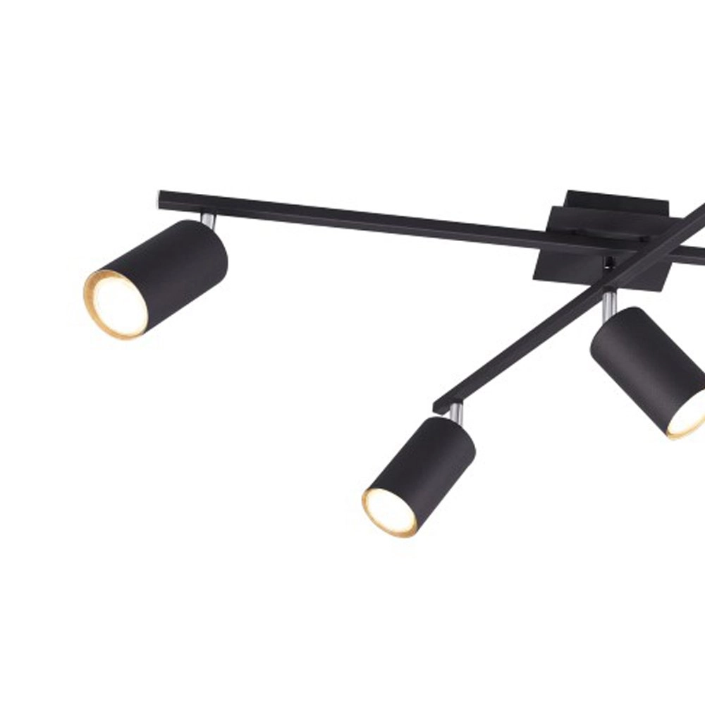 Plafondlamp Marley 5-lichts mat zwart Trio 4017807411621