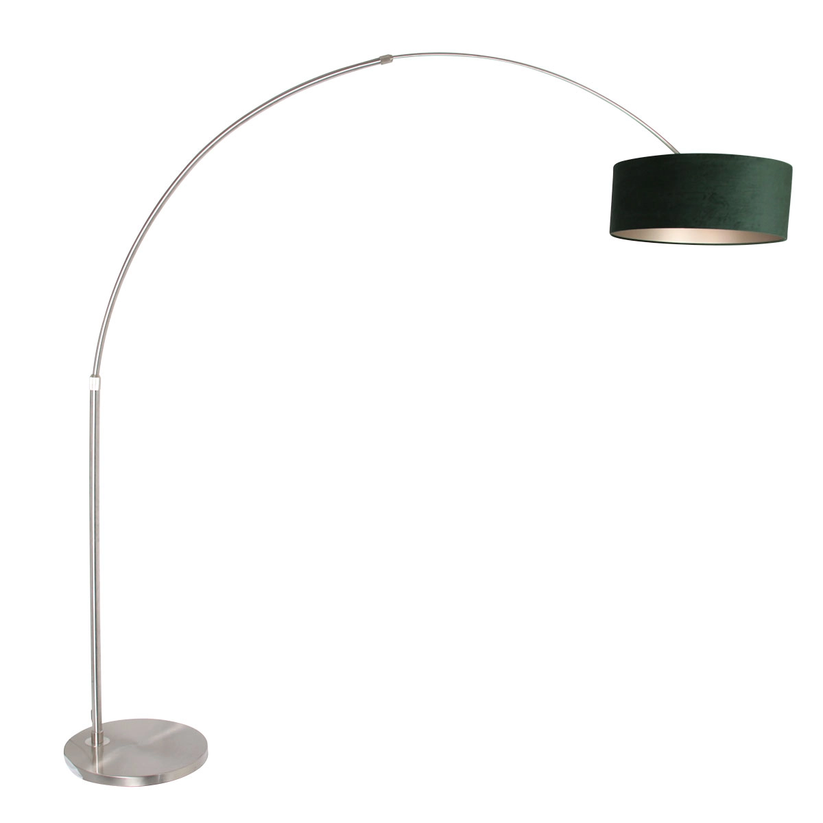 Booglamp Sparkled RVS met velours groene kap