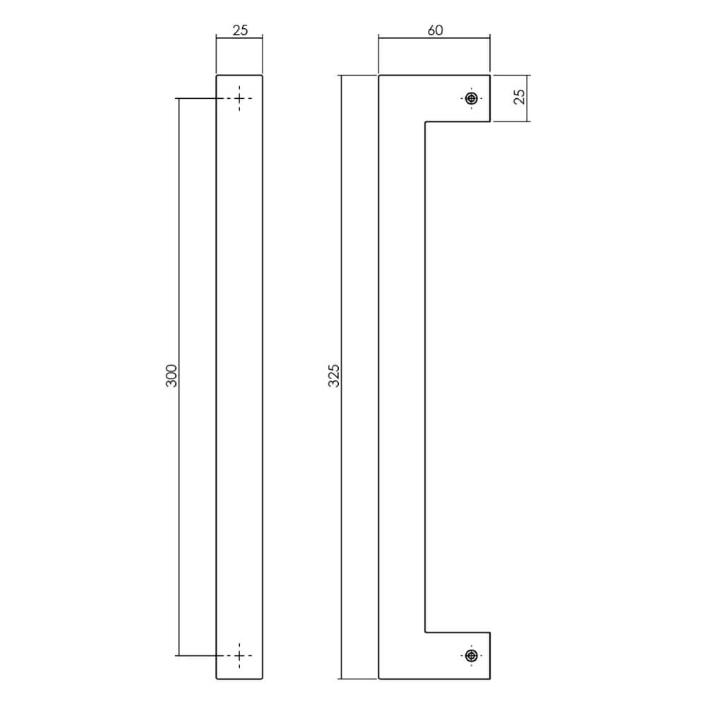 Strakke deurgreep Gripon vierkant zwart Intersteel 8714186553770
