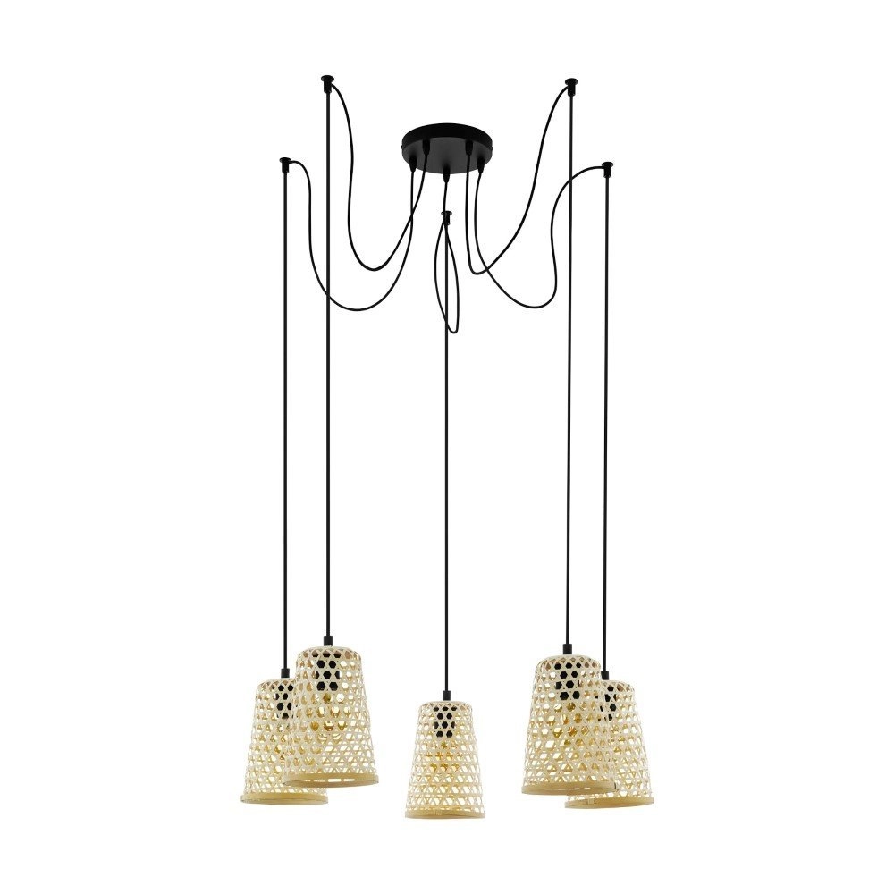 Houten hanglamp Claverdon spider