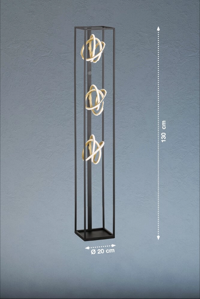 Design staande lamp Gisi zwart met goud Fischer & Honsel 4003694402866