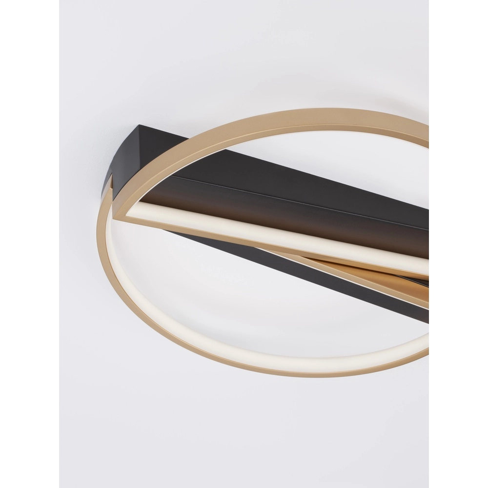 Design plafondlamp Elize zwart met goud Ø 43,2cm Lyora 5212017433152