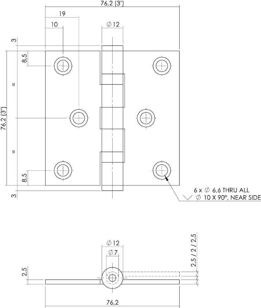 Kogellagerscharnier Rotura recht tot 50kg zwart Intersteel 8714186460733