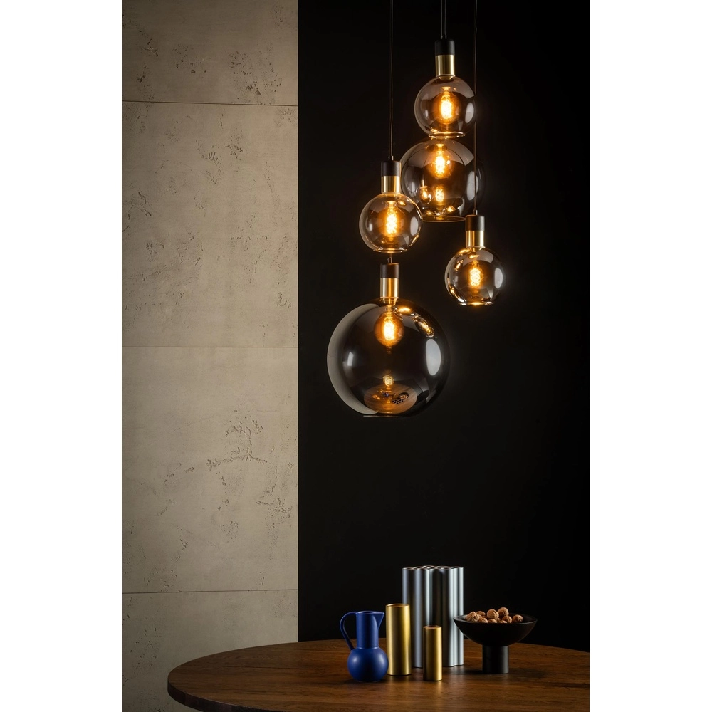 5-lichts hanglamp Julius smoke glas Lucide 5411212343451
